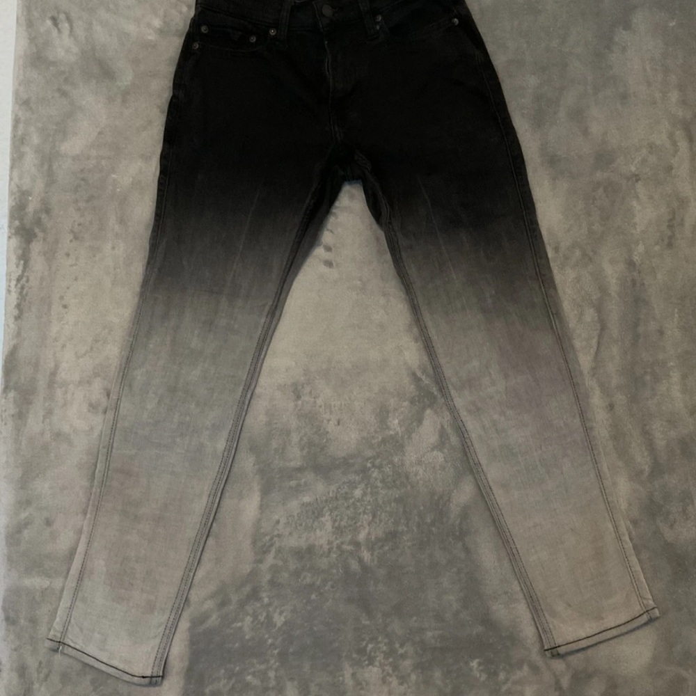 Hollister Men's Ombre Black and Gray Skinny Jeans